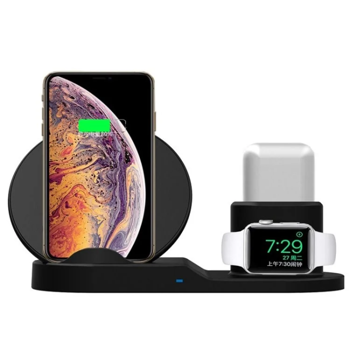 OEM - 3in1 Trådlös Laddare iPhone, Apple Watch, Airpods utan FOD - Vit