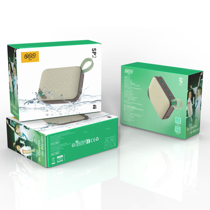 QCY - QCY Bluetooth Högtalare SP2 med RGB Backlight - Grå/Grön