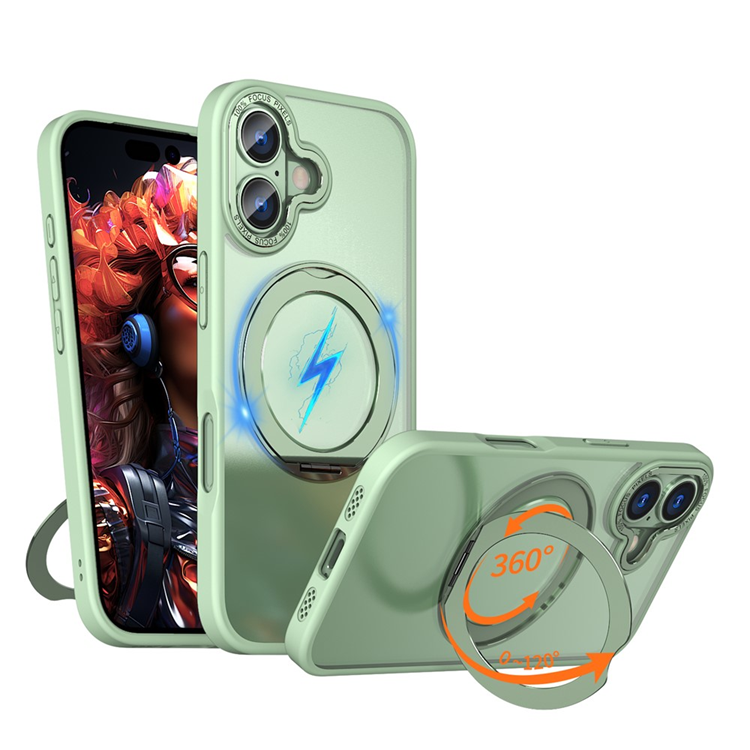 iPhone 17 Mobilskal MagSafe TPU + Acrylic Kickstand - Grön | 2353 | AlltMobil