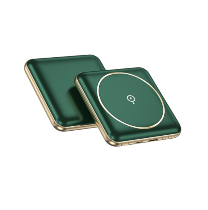 OEM - Magsafe Mini Magnetic Trådlös Powerbank 5000 mAh - Grön
