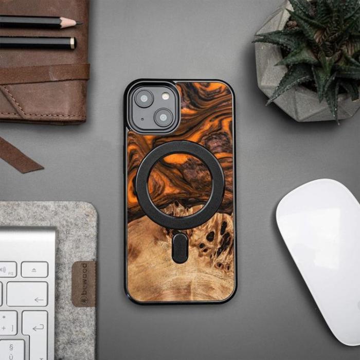 Bewood - Bewood iPhone 15 Plus Mobilskal MagSafe Unique Orange - Orange/Svart