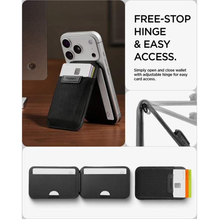 Spigen - Spigen MagSafe Korthållare S314-4 Slim Fold med Tripod - Svart