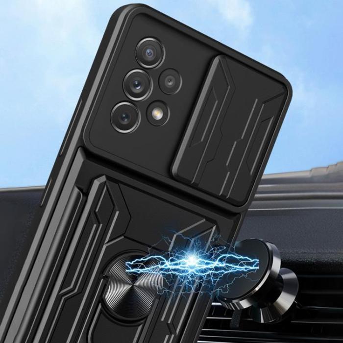 A-One Brand - Kickstand Kameraskydd Slide Skal Galaxy A53 5G - Svart