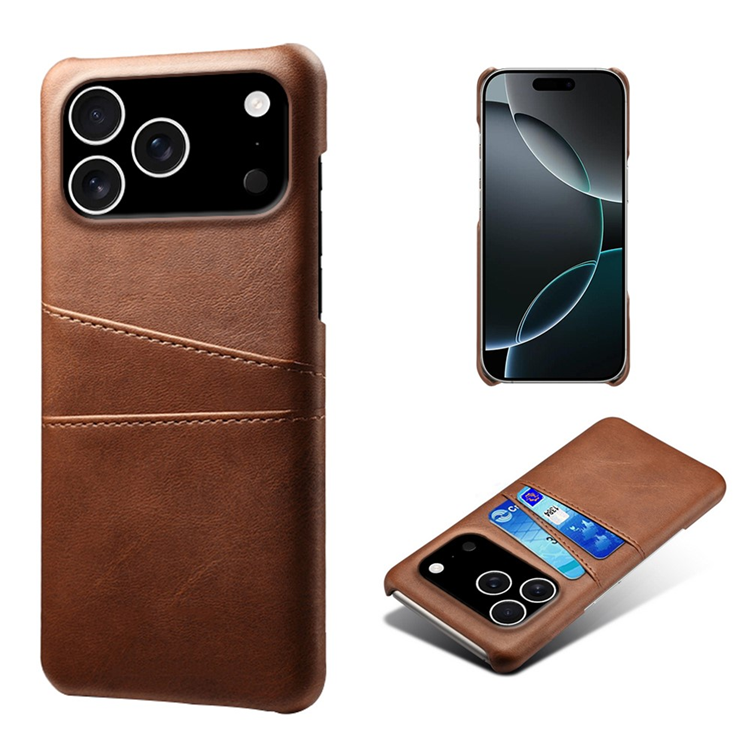 iPhone 17 Pro Max Mobilskal Korthållare Dual - Brun | 2353 | AlltMobil