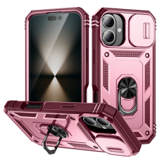 A-One Brand - iPhone 17 Mobilskal Slide Camshield Kickstand - Mörkröd