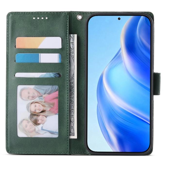 OEM - Samsung Galaxy S26 Fodral Ställ Äkta Läder Flip Skydd - Grön