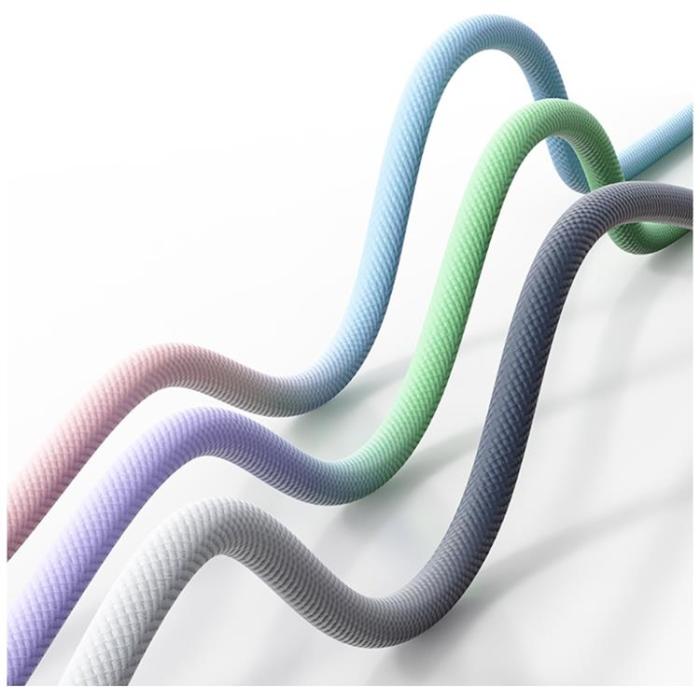 USAMS - USAMS USB-C till USB-C Kabel PD 60W 1.2m Bicolor SJ756 - Svart/Vit
