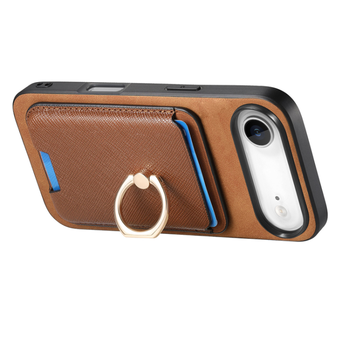 A-One Brand - iPhone 17 Air Mobilskal MagSafe Korthållare Kickstand - Brun