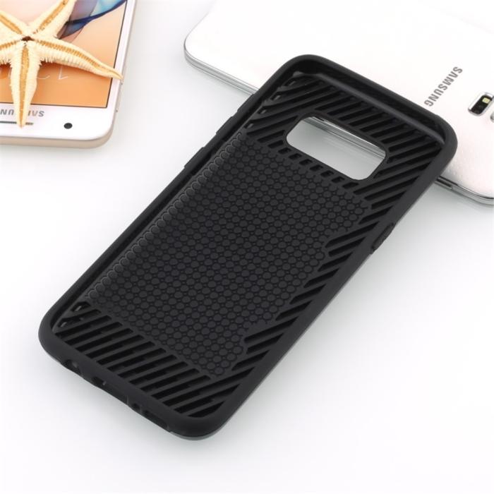 OEM - Brushed Combo Mobilskal med kortplats Samsung Galaxy S8 - Röd