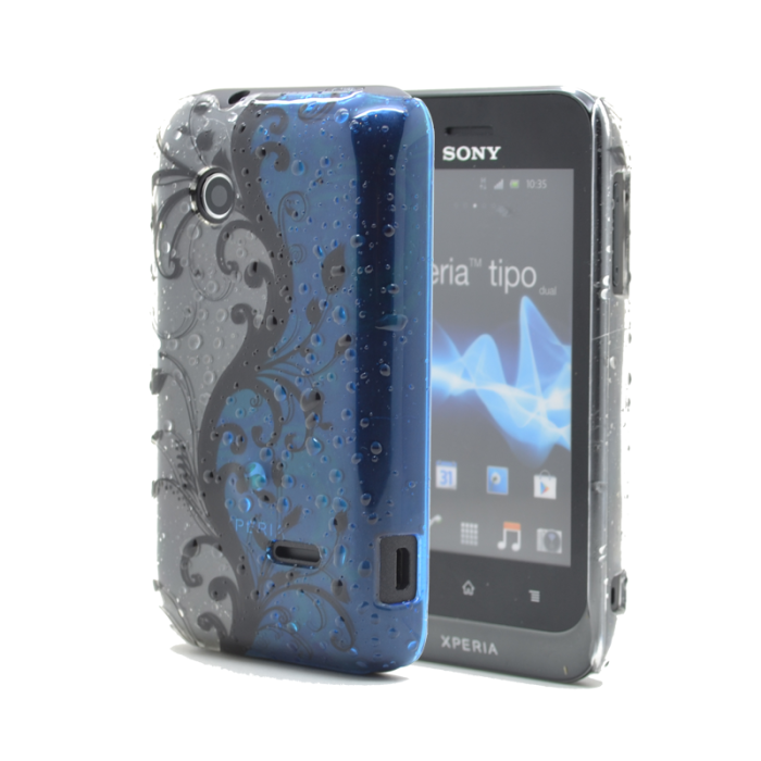 UTGATT4 - Baksideskal till Sony Xperia Tipo ST21i - (Blå flower)