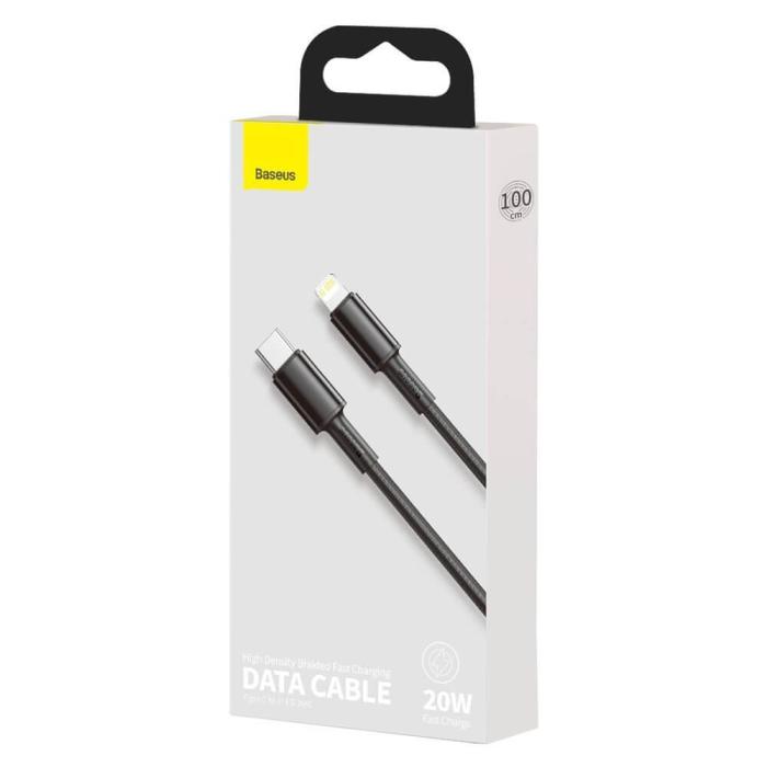 BASEUS - Baseus USB-C till lightning kabel 20 W 1m Svart