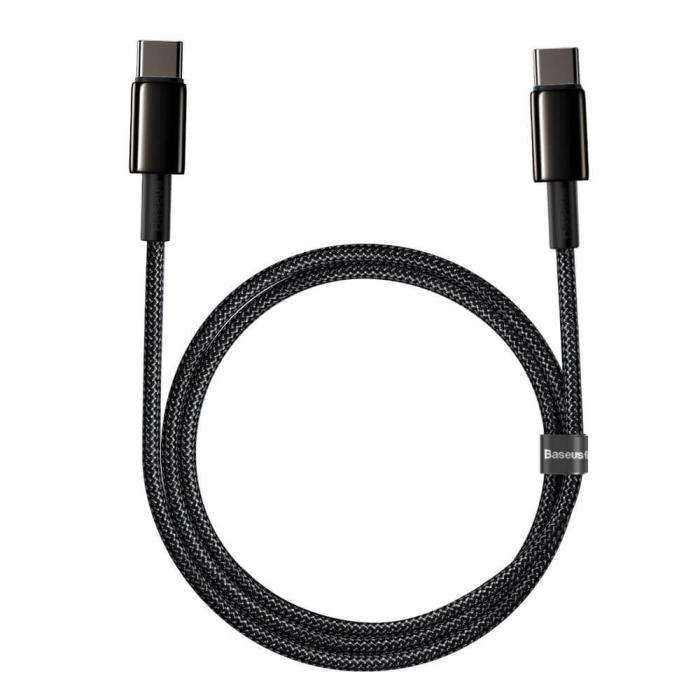 BASEUS - Baseus USB-C till USB-C kabel 100W 5 A 1m Svart