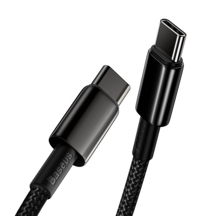 BASEUS - Baseus USB-C till USB-C kabel 100W 5 A 1m Svart
