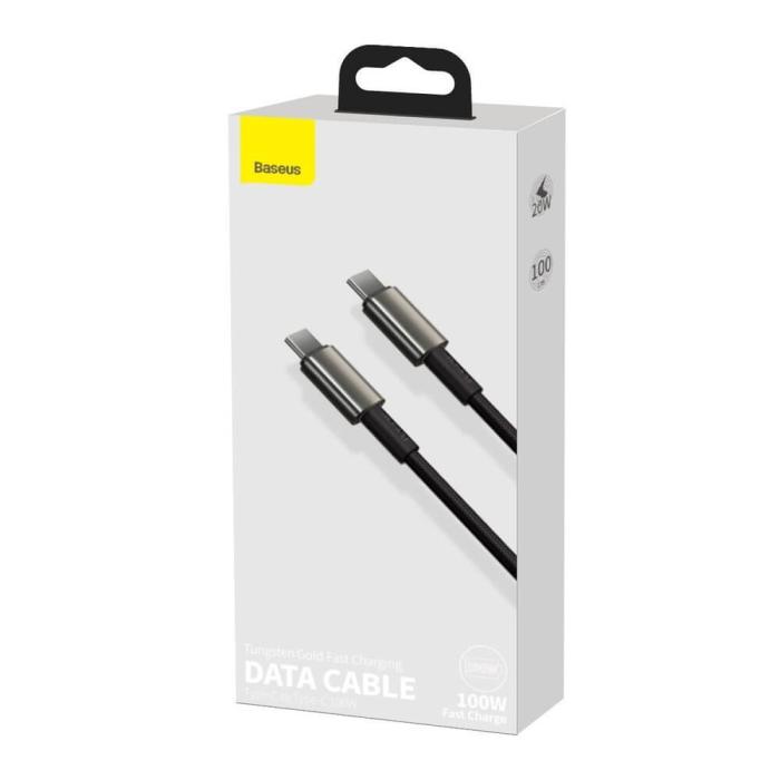 BASEUS - Baseus USB-C till USB-C kabel 100W 5 A 1m Svart