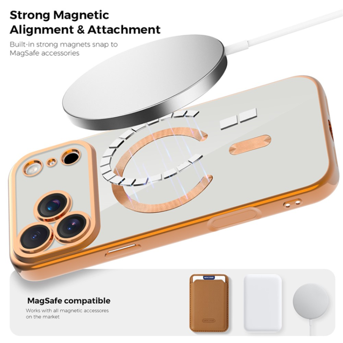 A-One Brand - iPhone 17 Pro Max Mobilskal MagSafe Korthållare TPU + PC