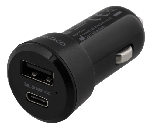 UTGÅTT
DELTACO Billaddare med USB-C och USB-A - Svart