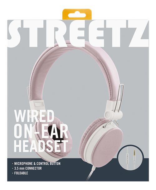 STREETZ - STREETZ hörlurar med mikrofon, hopfällbar, 3,5 mm anslutning
