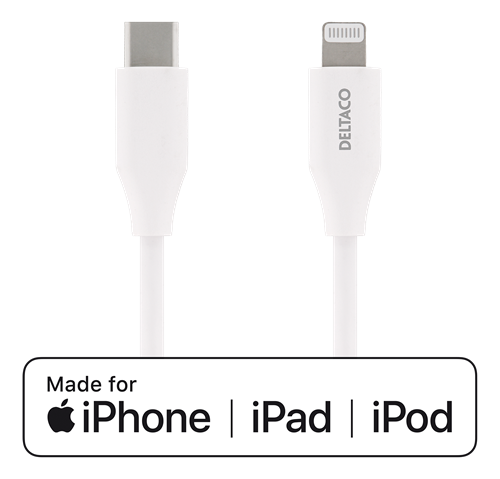 Deltaco
DELTACO USB-C till Lightning kabel, 2m, USB 2.0, vit
