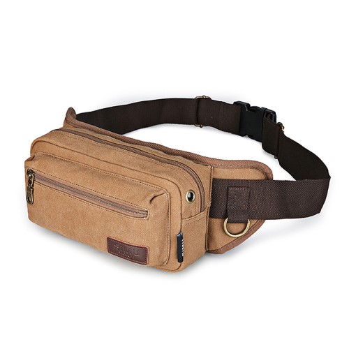 UTGÅTT
Multifunktionell Adjustable Canvas Waist Bag för Cykling Klättring - Coffee