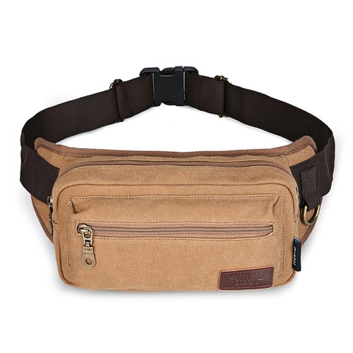UTGÅTT
Multifunktionell Adjustable Canvas Waist Bag för Cykling Klättring - Coffee