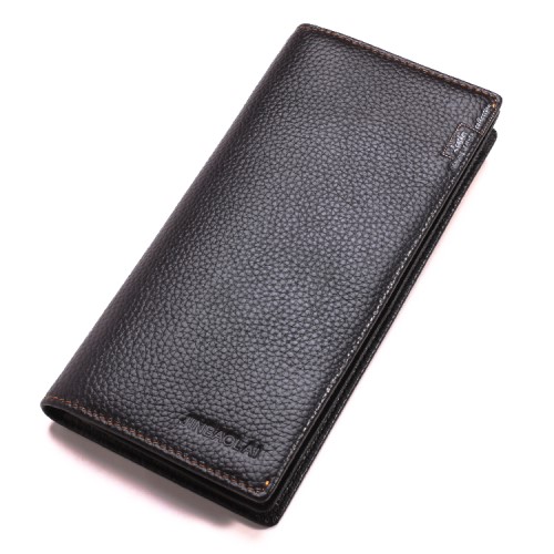 UTGÅTT
JINBAOLAI Bi-fold Retro Äkta Läder Lång Plånbok för Män - Coffee