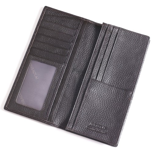 UTGÅTT
JINBAOLAI Bi-fold Retro Äkta Läder Lång Plånbok för Män - Coffee