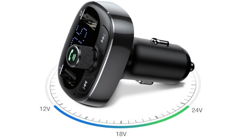 SiGN - T Typed FM-sändare, Bluetooth-handsfree & Billaddare - Svart