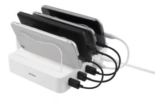 Deltaco
DELTACO USB laddningsstation, 4x USB-A portar - Vit
