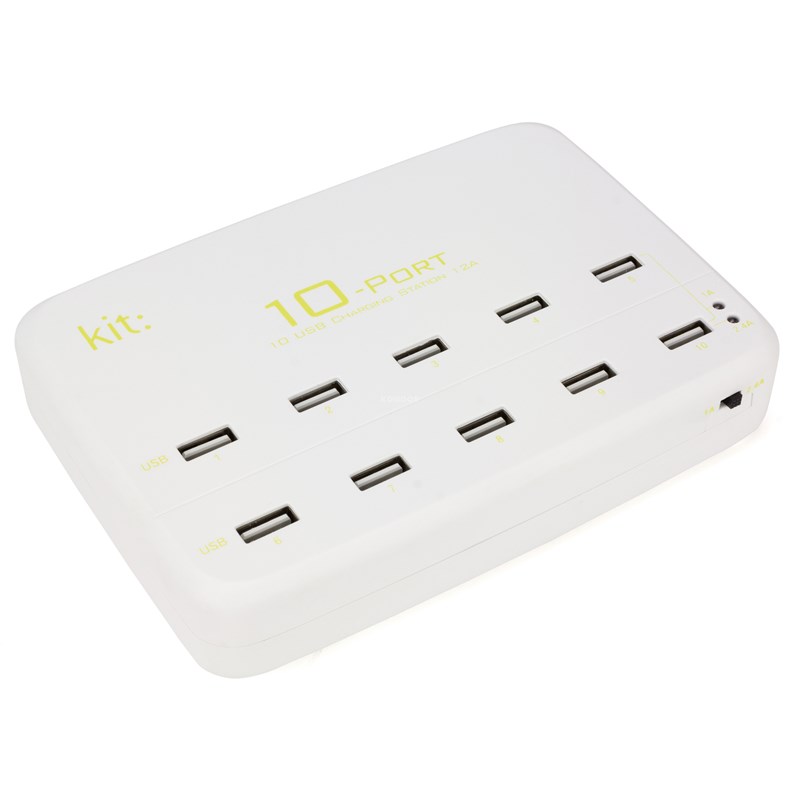 UTGÅTT
KIT Laddare 220V 10xUSB 12A Vit Bordsladdare