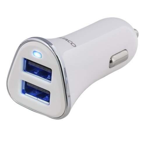 Deltaco
DELTACO billaddare, 3,4A, 2xUSB, vit