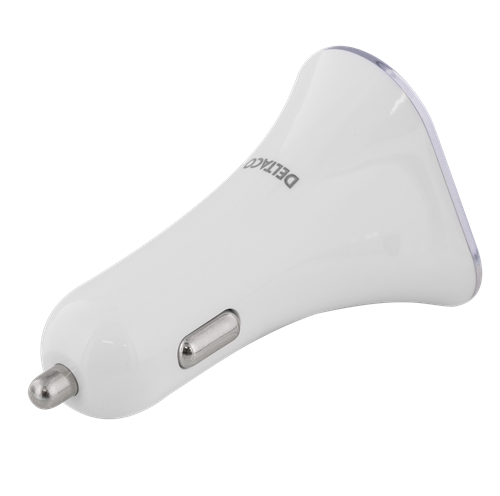 Deltaco - DELTACO billaddare, 5,2A, 3xUSB, vit