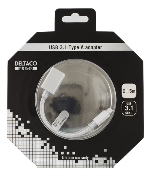Deltaco
DELTACO PRIME USB 3.1 Gen1 adapter, USB Typ C ha - USB Typ A ho, silver