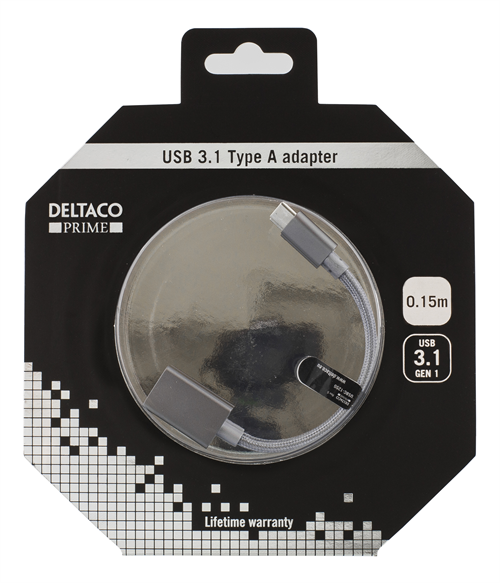 Deltaco
DELTACO PRIME USB 3.1 Gen1 adapter, USB Typ C ha - USB Typ A ho, grå