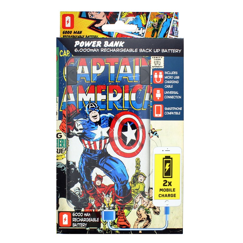 UTGÅTT
MARVEL Powerbank 6000mAh Captain America