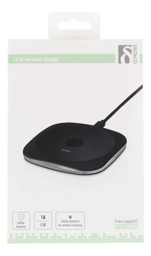UTGÅTT
DELTACO Qi-laddare, 1A 5W output - Svart