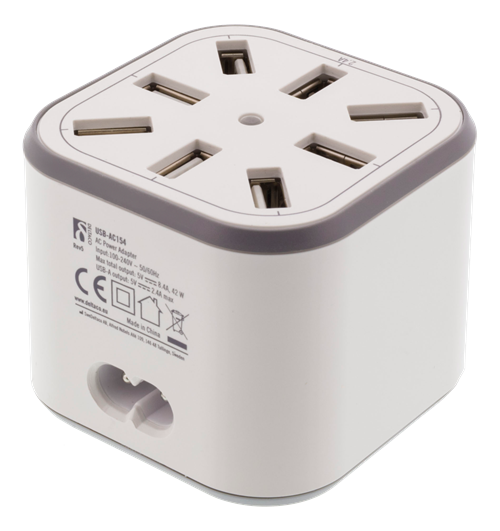 Deltaco
DELTACO USB väggladdare med 8 USB-A-portar, 5V/8,4A, 1,2m kabel, vit