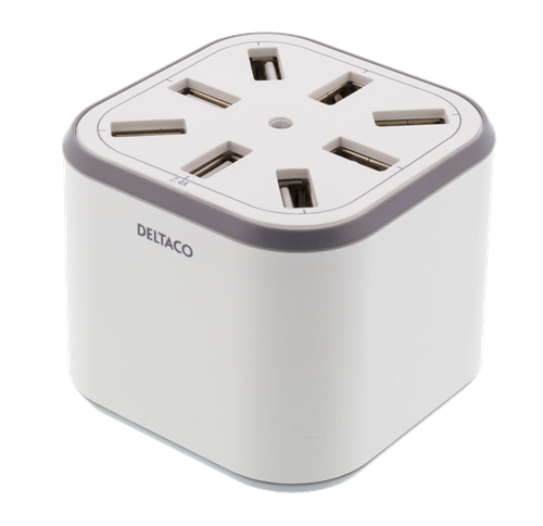 Deltaco
DELTACO USB väggladdare med 8 USB-A-portar, 5V/8,4A, 1,2m kabel, vit
