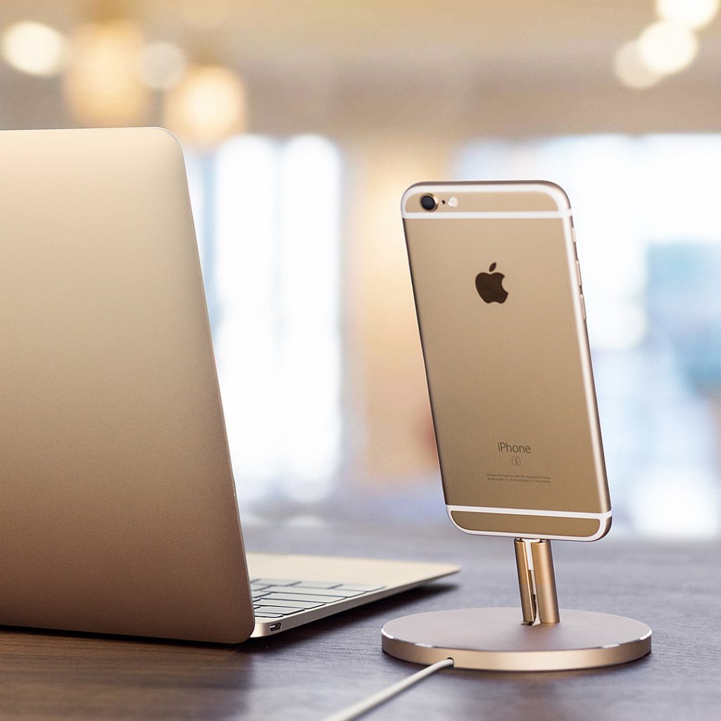 Satechi - Satechi Aluminum Mobile Lightning Dock - Guld