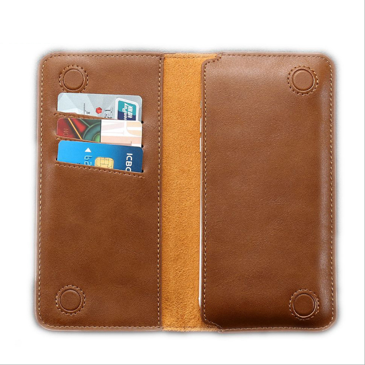 Floveme - Floveme Universal Pouch Wallet i äkta läder - Brun