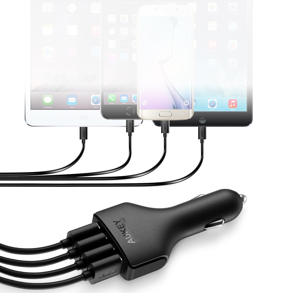 UTGÅTT
Aukey Qualcomm Certified 4 Port Quick Carcharger 2.0