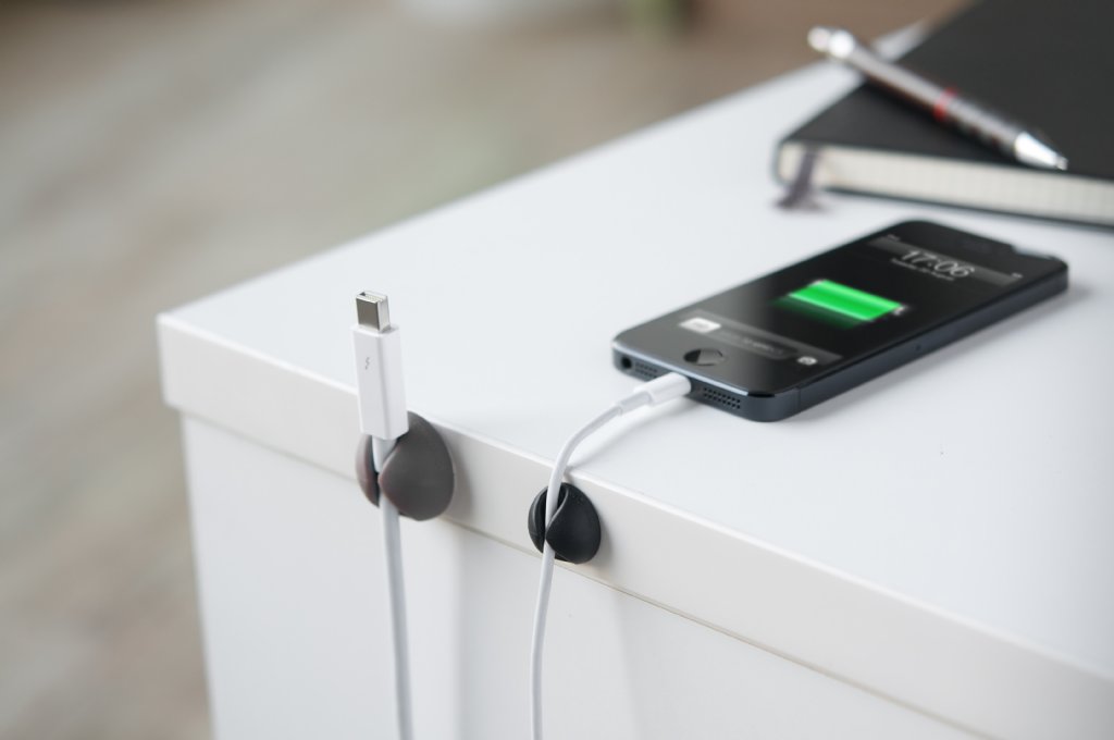 BlueLounge - Bluelounge CableDrop Mini, Självhäftande hållare för sladdar, 9-pack - Vit