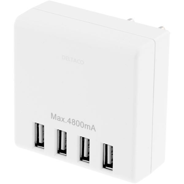 Deltaco
DELTACO Väggladdare, 230V till 5V USB, 4,8A, 4xUSB-portar, vit