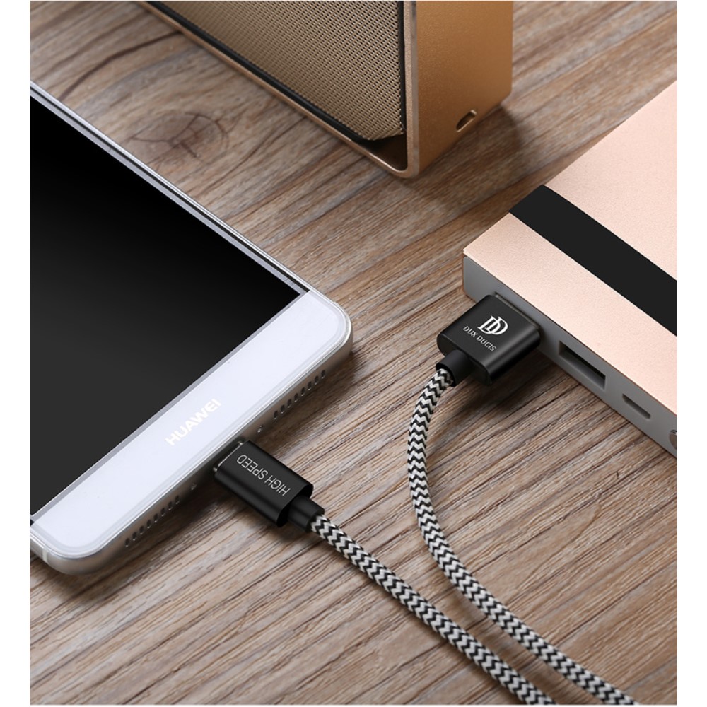 Dux Ducis - Dux Ducis USB-C-kabel 2.1A 2 m - Svart/Vit