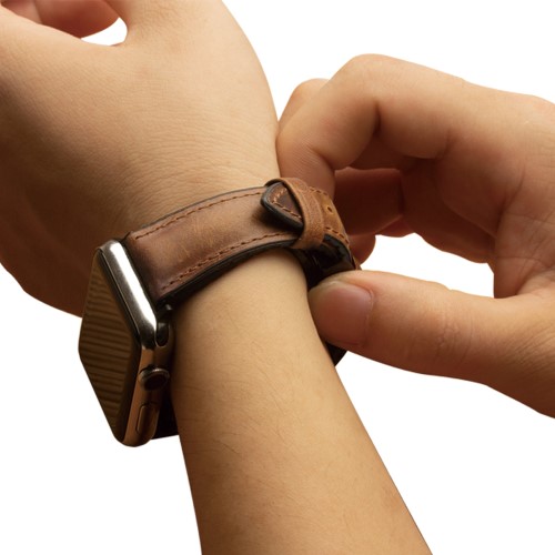 QIALINO
Qialino Watchband Äkta Läder till Apple Watch 4 40mm / Watch 3 38mm - Coffee