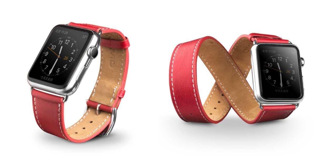 QIALINO
Qialino Watchband i äkta läder till Apple Watch 42mm - Röd