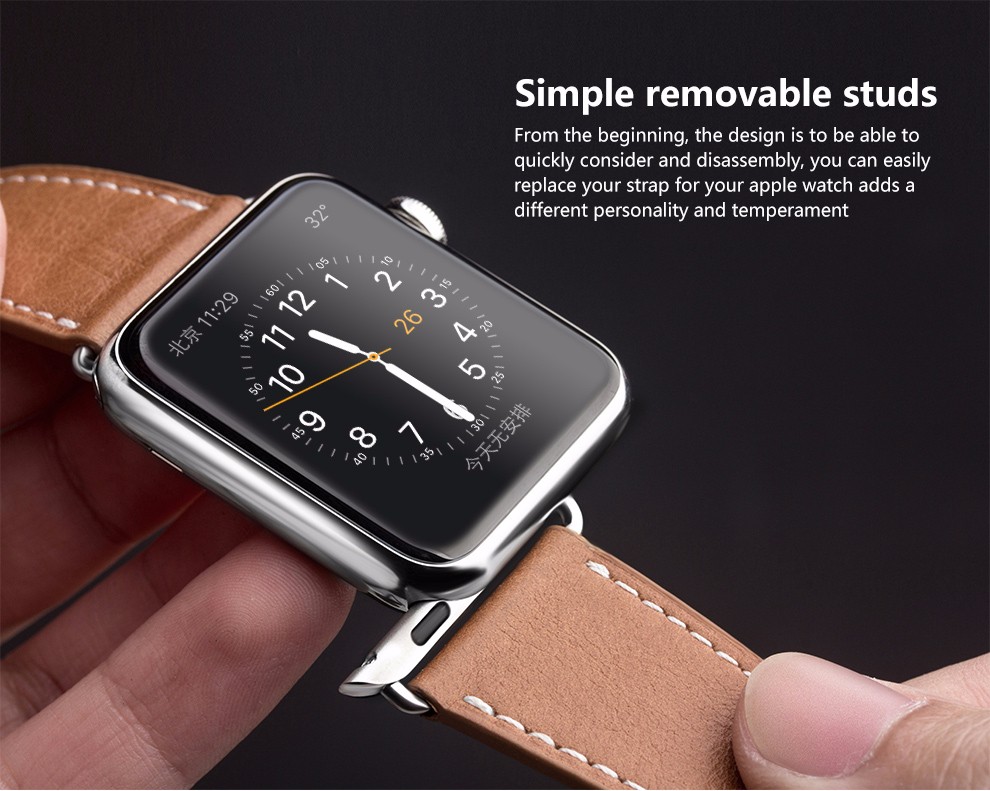 QIALINO
Qialino Watchband i äkta läder till Apple Watch 42mm - Röd