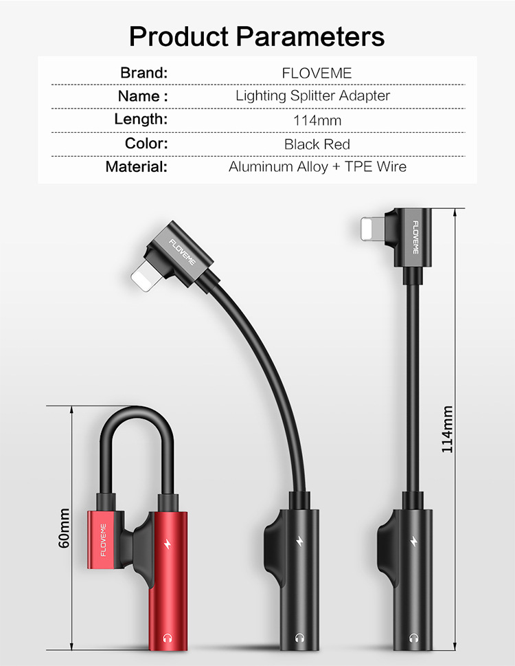 Floveme
Floveme Ladda och lyssna på musik samt Adapter för X/XS/XSMAX/XR/8/7 - Svart