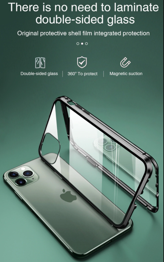OEM - iPhone 7/8/SE 2020/ SE 2022 Magnetisk Skal + Heltäckande Härdat
