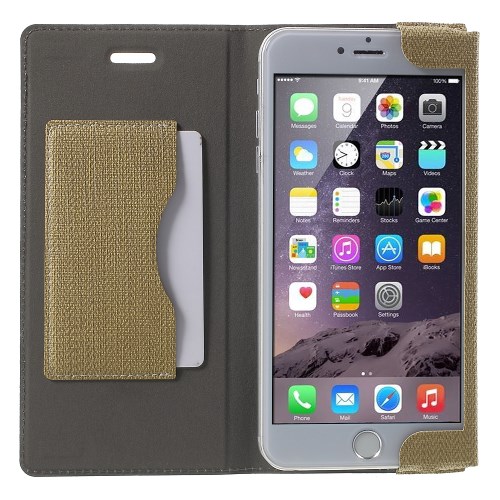 A-One Brand - Plånboksfodral till iPhone 6 / 6S - Khaki