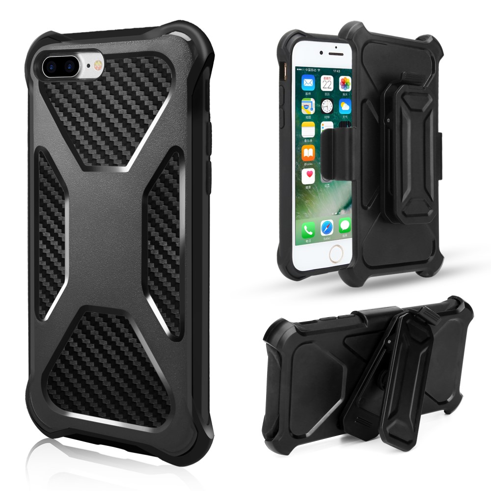 A-One Brand
2-in-1 mobilskal med bältesfodral till iPhone 8 Plus / 7 Plus - Svart